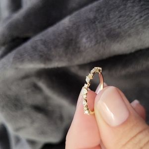14k yellow gold Moissanite stone band